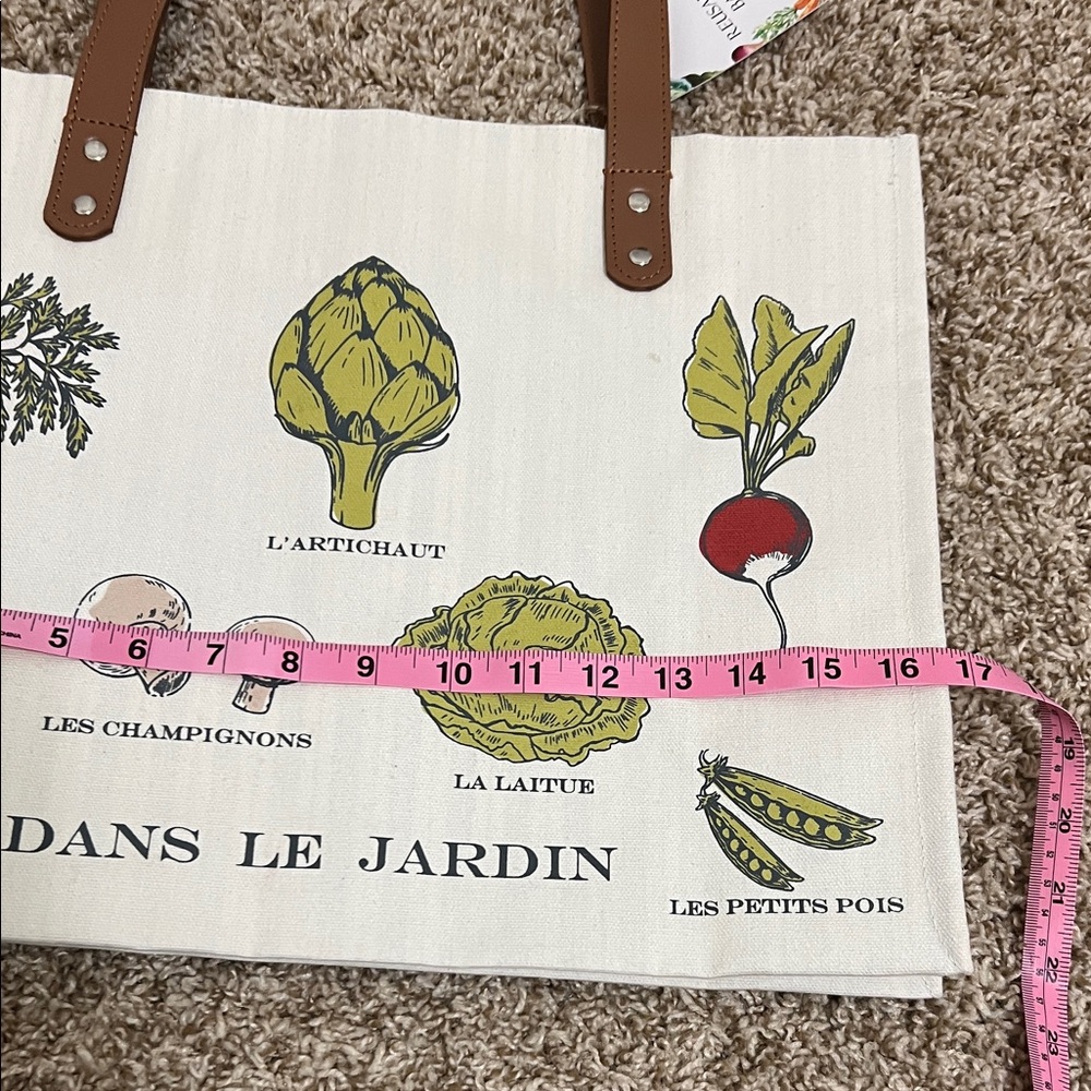 French DANS DE JARDIN In The Garden Cotton Canvas Tote Reusable Tote Bag - Picture 5 of 9